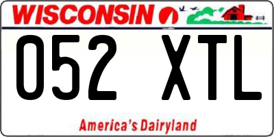 WI license plate 052XTL