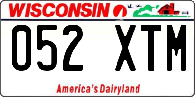 WI license plate 052XTM
