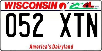 WI license plate 052XTN