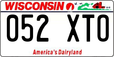WI license plate 052XTO