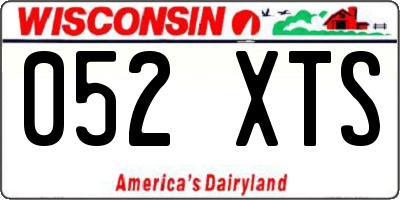 WI license plate 052XTS