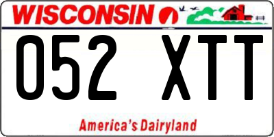 WI license plate 052XTT