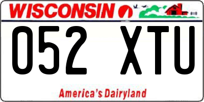 WI license plate 052XTU