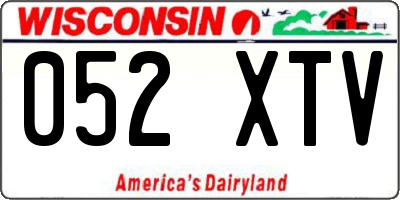 WI license plate 052XTV