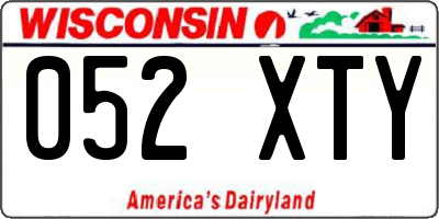 WI license plate 052XTY
