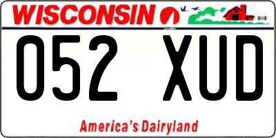 WI license plate 052XUD