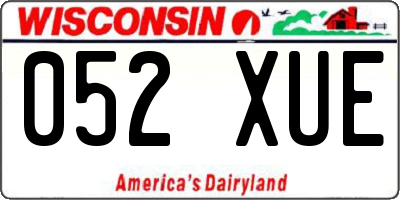 WI license plate 052XUE