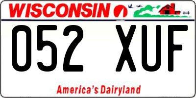 WI license plate 052XUF