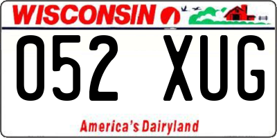 WI license plate 052XUG