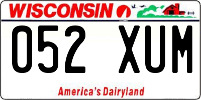 WI license plate 052XUM