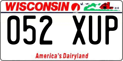 WI license plate 052XUP