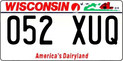 WI license plate 052XUQ