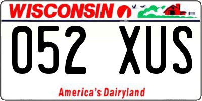 WI license plate 052XUS