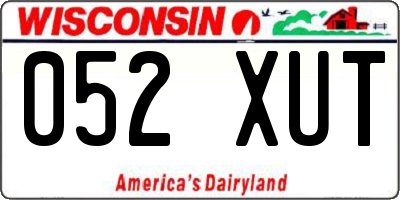 WI license plate 052XUT