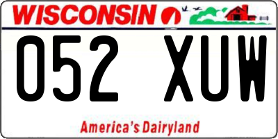 WI license plate 052XUW