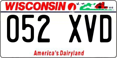 WI license plate 052XVD