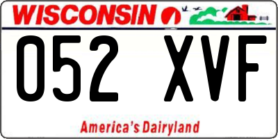 WI license plate 052XVF