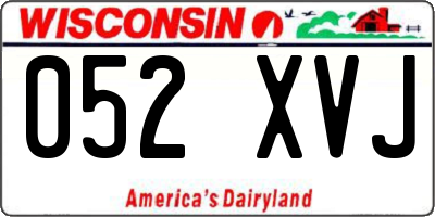 WI license plate 052XVJ