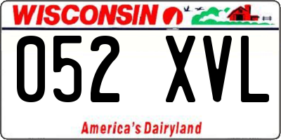WI license plate 052XVL