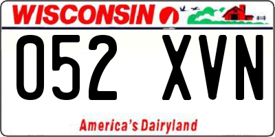 WI license plate 052XVN