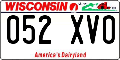 WI license plate 052XVO