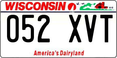 WI license plate 052XVT