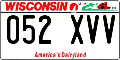 WI license plate 052XVV