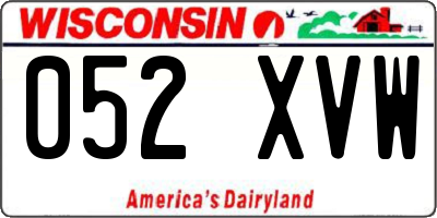 WI license plate 052XVW