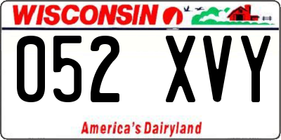 WI license plate 052XVY