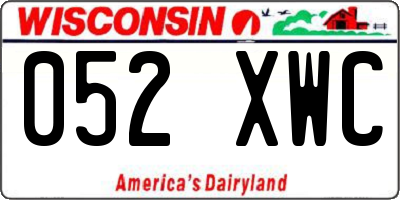 WI license plate 052XWC