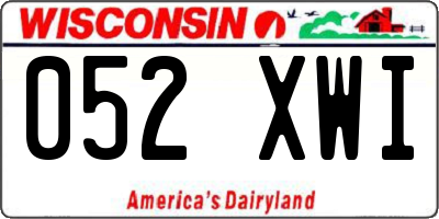 WI license plate 052XWI