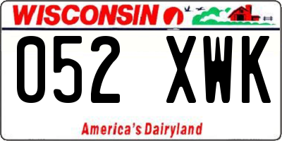 WI license plate 052XWK