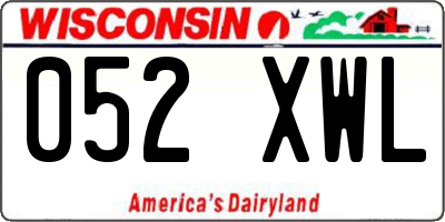 WI license plate 052XWL