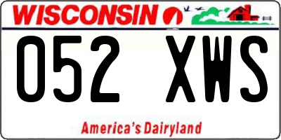 WI license plate 052XWS