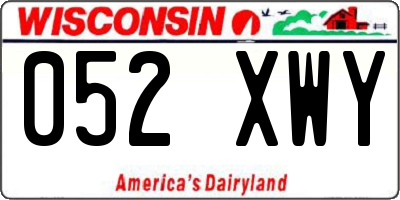 WI license plate 052XWY