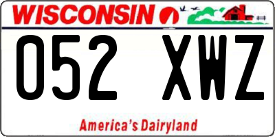 WI license plate 052XWZ