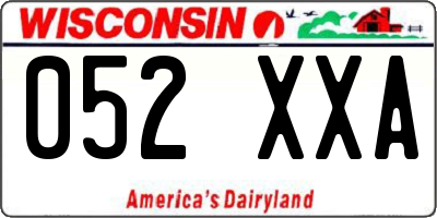 WI license plate 052XXA