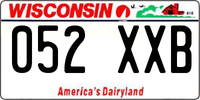 WI license plate 052XXB
