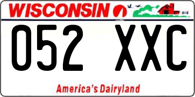 WI license plate 052XXC