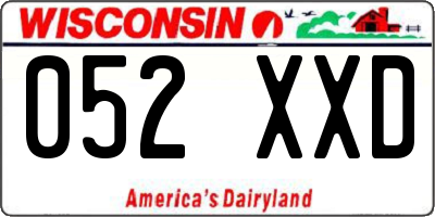 WI license plate 052XXD