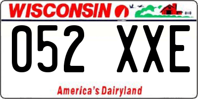 WI license plate 052XXE