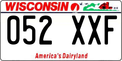 WI license plate 052XXF