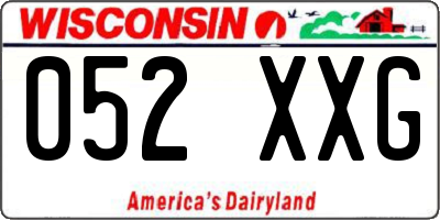 WI license plate 052XXG