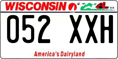 WI license plate 052XXH