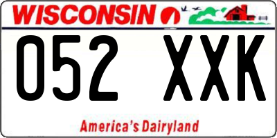 WI license plate 052XXK
