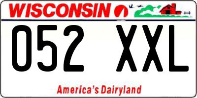 WI license plate 052XXL