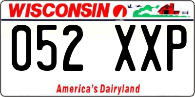 WI license plate 052XXP