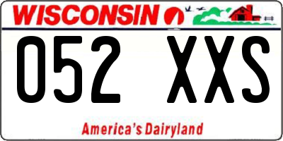WI license plate 052XXS