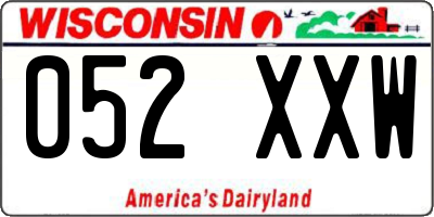 WI license plate 052XXW