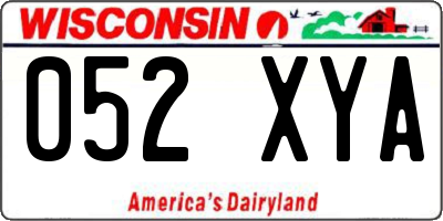 WI license plate 052XYA